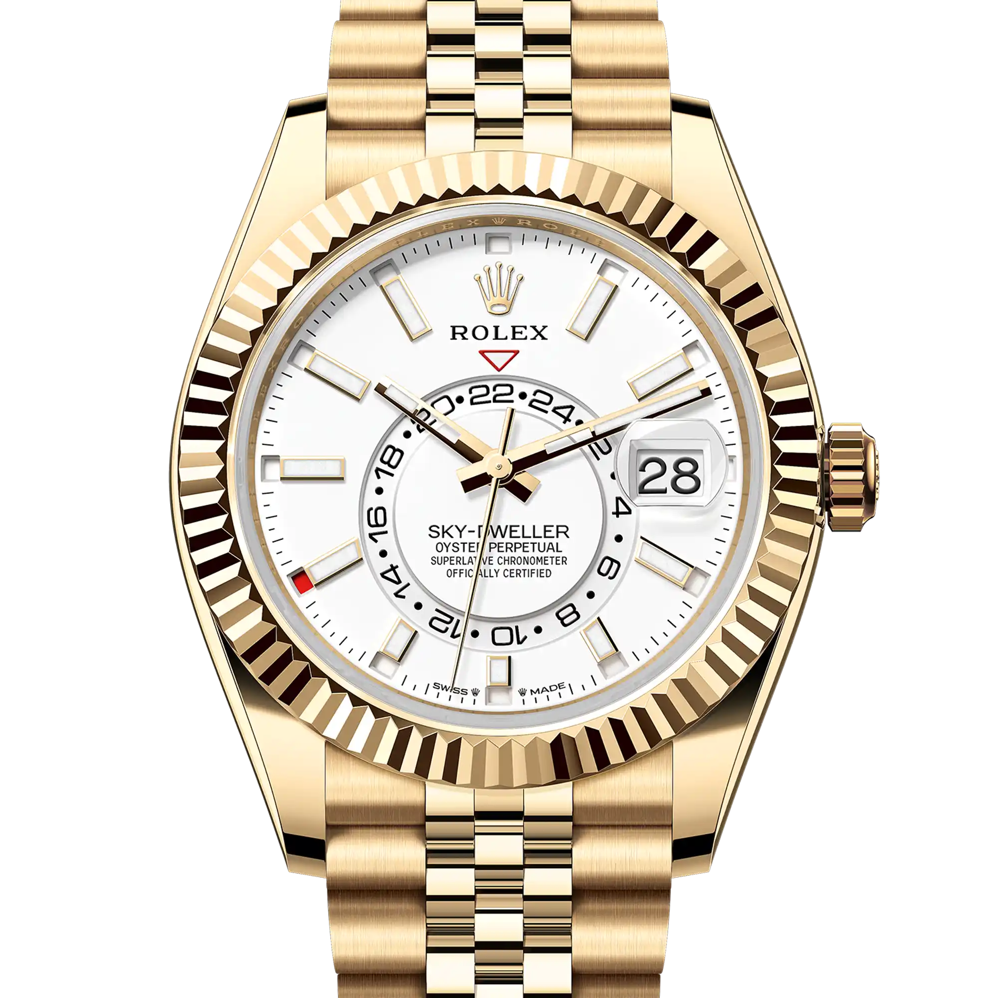 Rolex Sky Dweller White Dial Yellow Gold Jubilee 336938