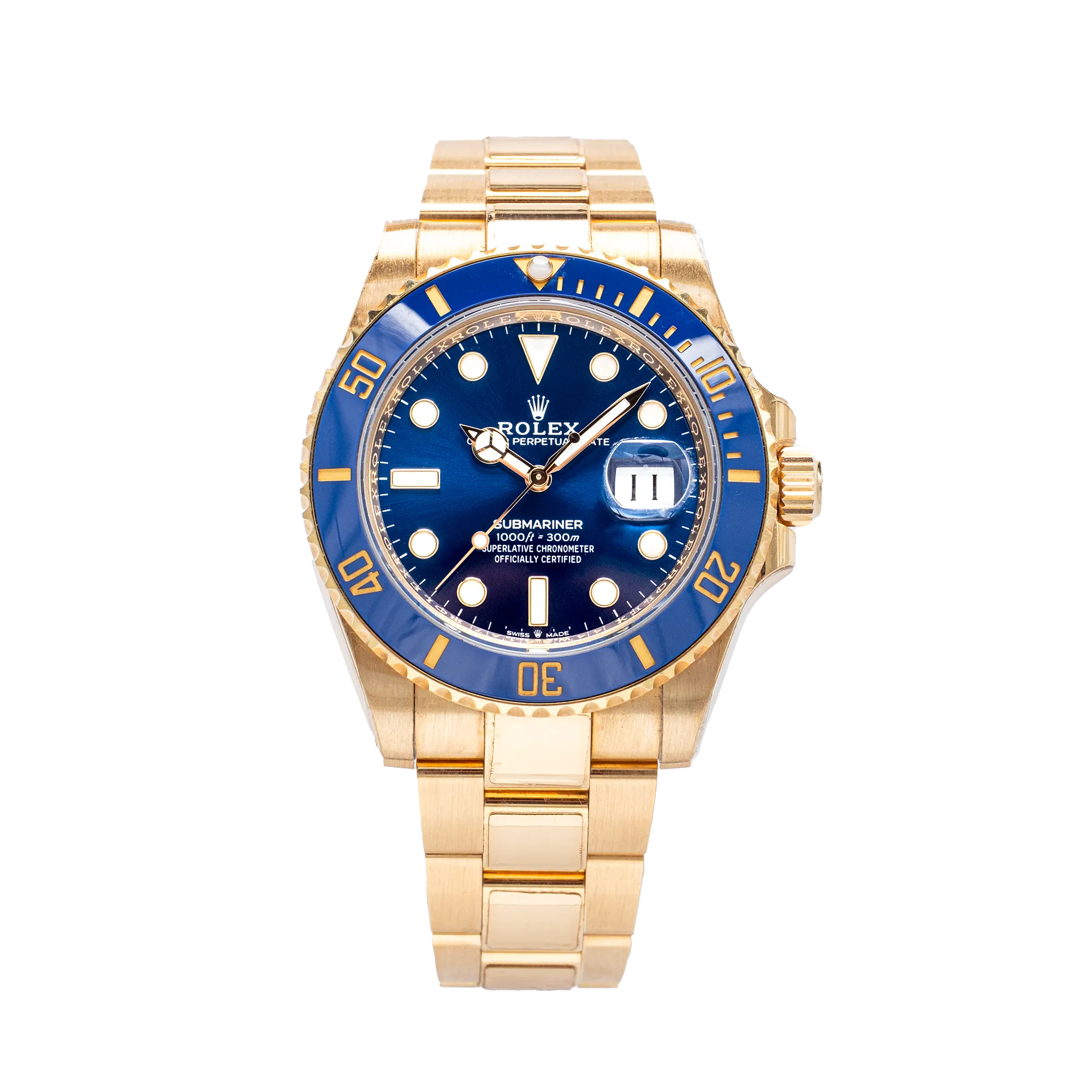 Rolex Submariner "Bluesy" Yellow Gold 126618LB - Front