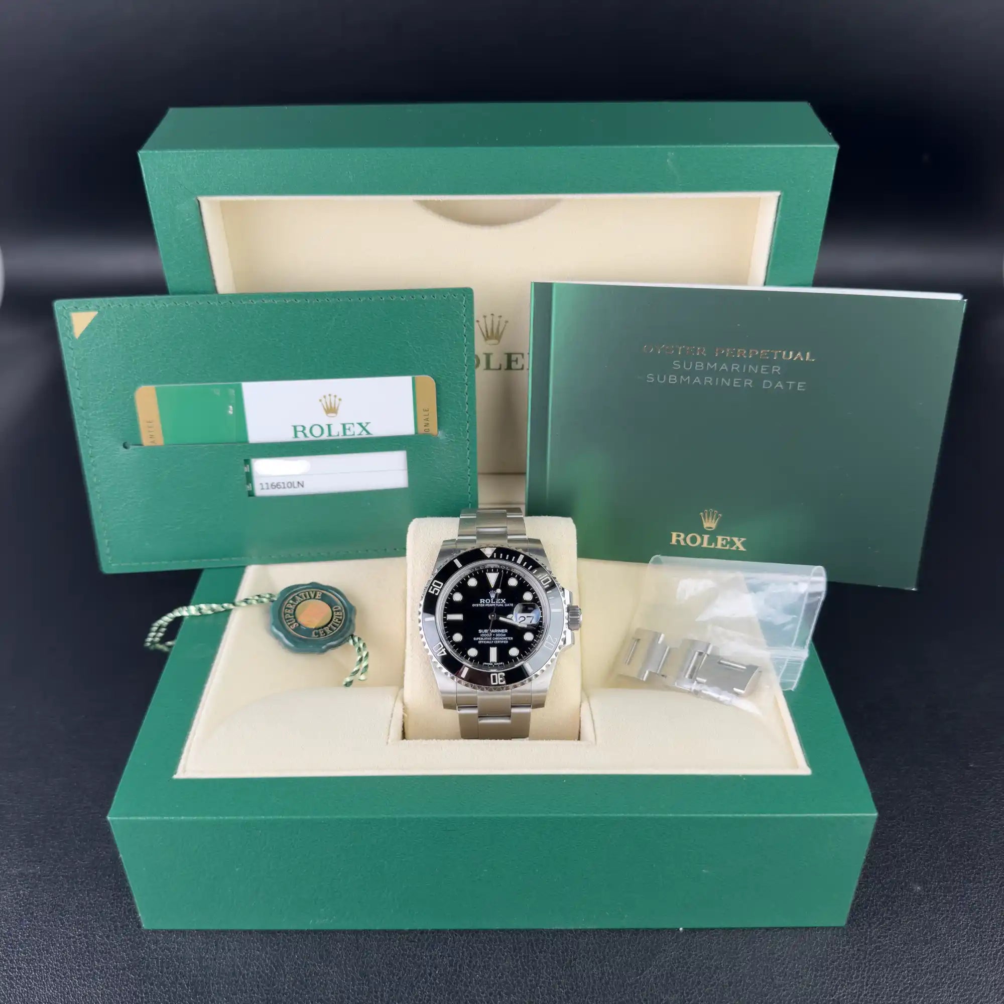 Rolex Submariner Date Stainless Steel Black Dial Black Bezel 116610LN - Pre-owned 2020 - Full set