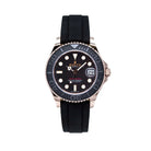 Rolex Yacht-Master 37 Black Dial Rose Gold Oysterflex 268655 - Front