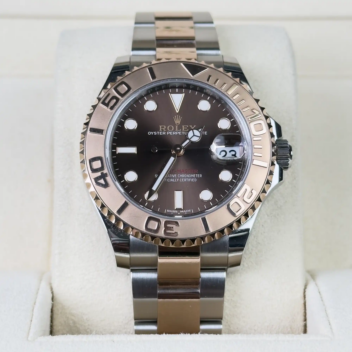 Rolex Yacht-Master 37 Chocolate Dial Oystersteel and Everose Gold 268621 - 2017 Pre-Owned Mint - Front