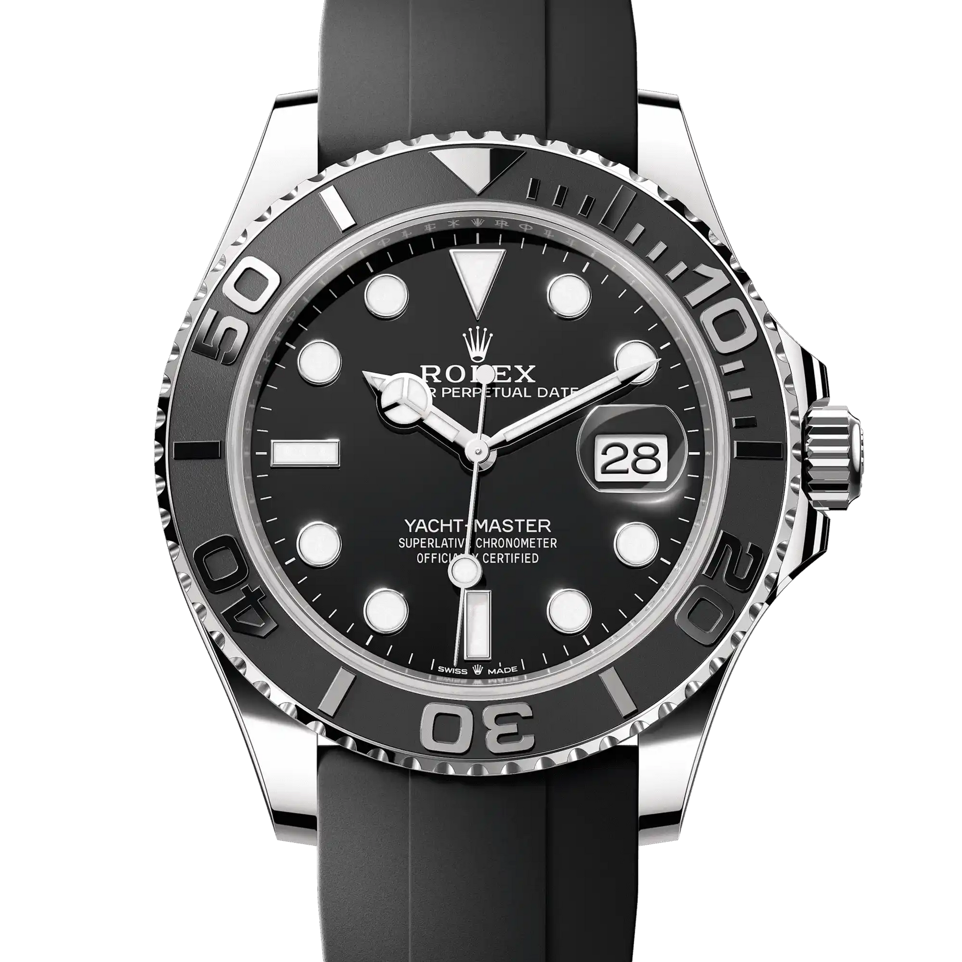 Rolex Yacht-Master 42 Black Dial White Gold Oysterflex 226659