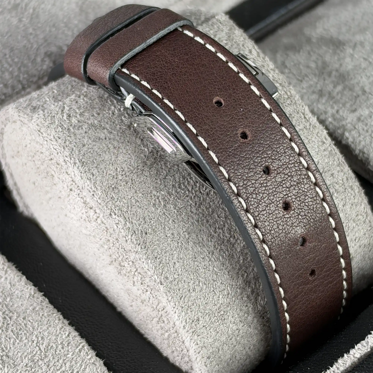 Tudor 1926 Silver Dial 6 Diamonds 39mm Brown Leather Strap Steel 91550-0007 - Bracelet 2