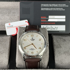 Tudor 1926 Silver Dial 6 Diamonds 39mm Brown Leather Strap Steel 91550-0007 - Full set