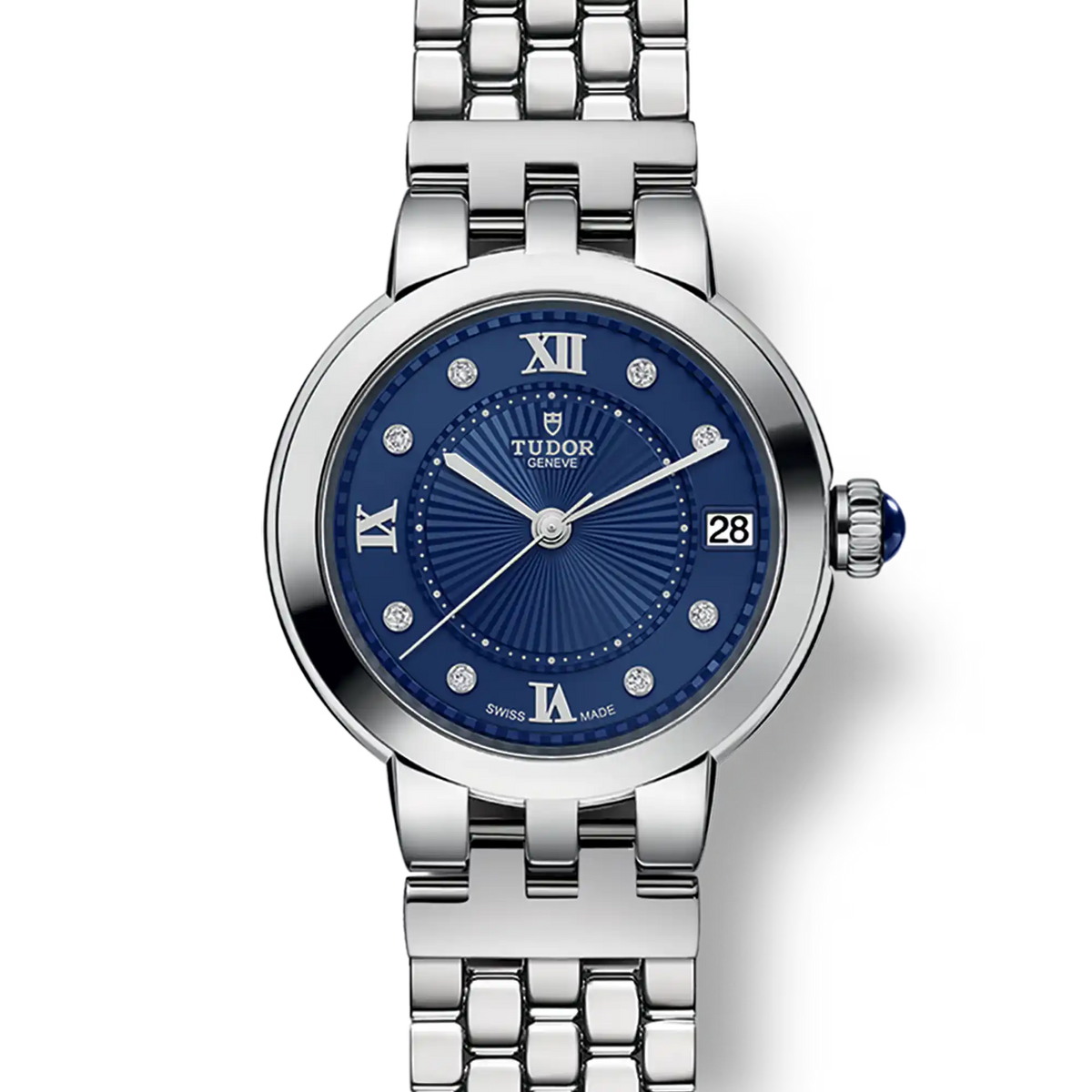 Tudor Clair de Rose Blue Diamond Dial 34mm Steel 35800-0010