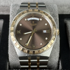 Tudor Royal 41mm Chocolate Brown Dial Day-Date Diamond Dial Steel Yellow Gold 28603-0008 - Front