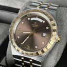 Tudor Royal 41mm Chocolate Brown Dial Day-Date Diamond Dial Steel Yellow Gold 28603-0008 - Right
