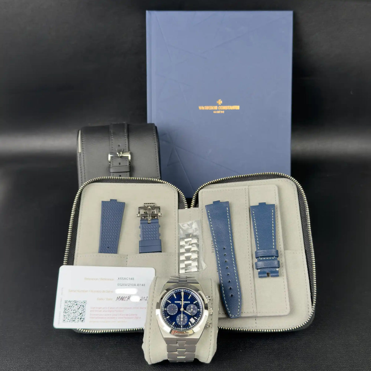 Vacheron Constantin Blue Overseas Chronograph Blue Dial 5520V/210A B148 - 2025 Pre-Owned - Full set