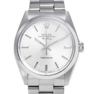 Rolex Air King 5500 White Dial Color Watch Front View 1