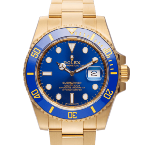 New Rolex Gold Submariner Date 116618lb Watch Front View