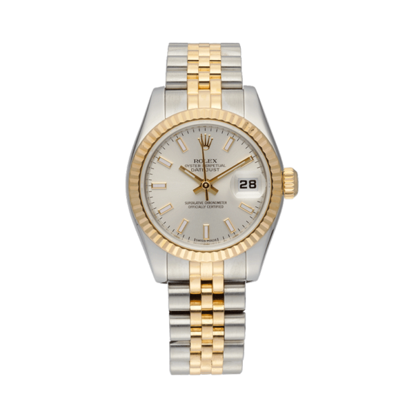 Rolex Oyster Perpetual Lady-datejust Ref. 179173 White Dial Color Watch Front View 2