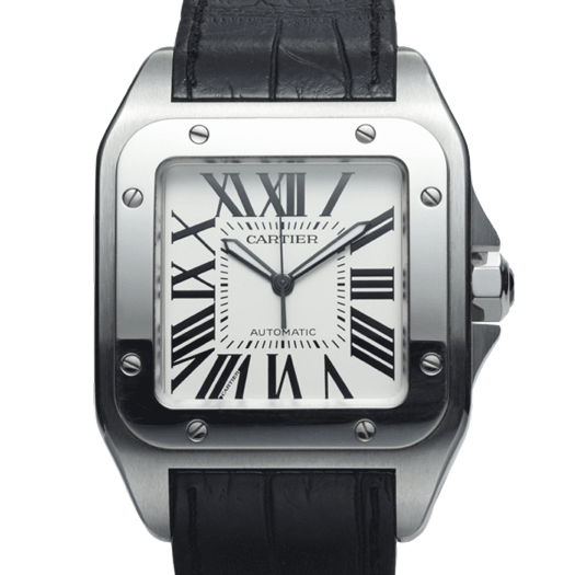 Cartier Santos White Dial Color Watch Front View