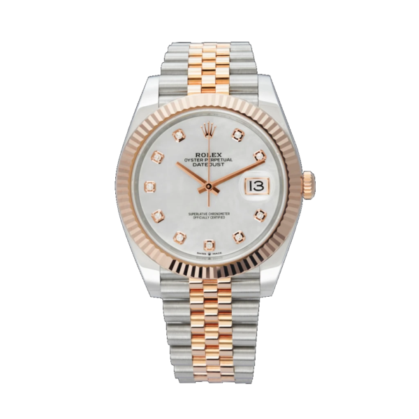 Rolex Oyster Perpetual Datejust Ii Mother Of Pearl 126331 White Dial Color Watch Front View 3
