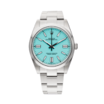 Rolex Oyster Perpetual 41 Ref. 124300 Turquoise Blue Dial Color Watch Front View