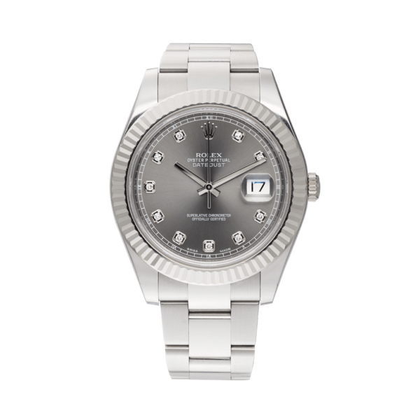 Rolex Oyster Perpetual Datejust Ref. 116334 Slate Dial Color Watch Front View 2