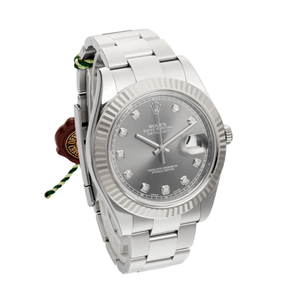 Rolex Oyster Perpetual Datejust Ref. 116334 Slate Dial Color Watch Side View