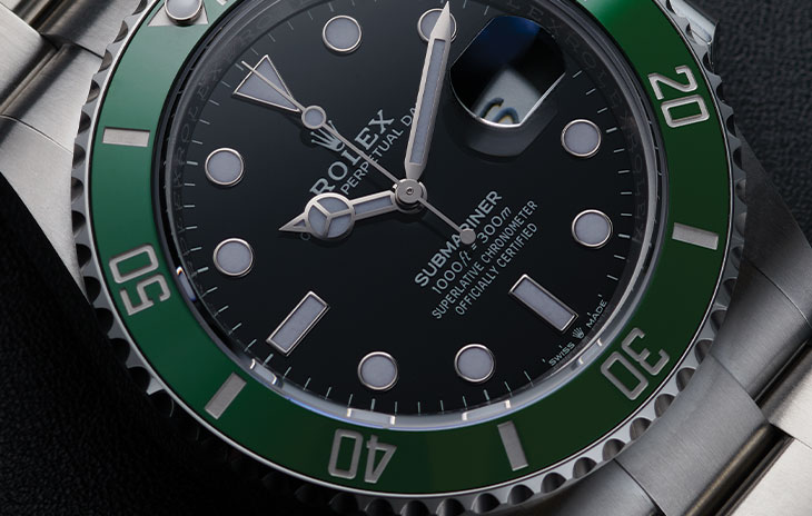 Green bezel and black dial Submariner Date 126610lv