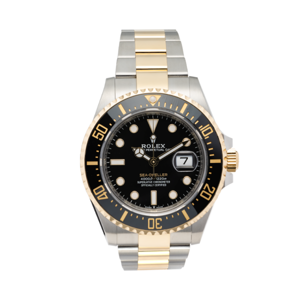 Rolex Two-tone Sea-dweller Ref. 126603 Black Dial Color Watch Front View
