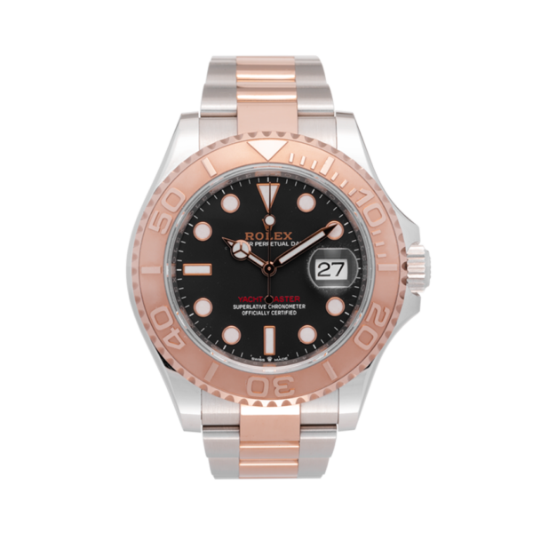 Rolex Yacht-master Two-tone Rose Gold Ref. 126621 Black Dial Color Watch Front View 1