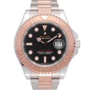 Rolex Yacht-master Two-tone Rose Gold Ref. 126621 Black Dial Color Watch Front View 2