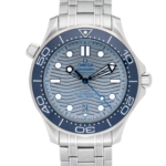 Omega Seamaster 42mm Automatic Blue Dial Steel Watch Front View 1