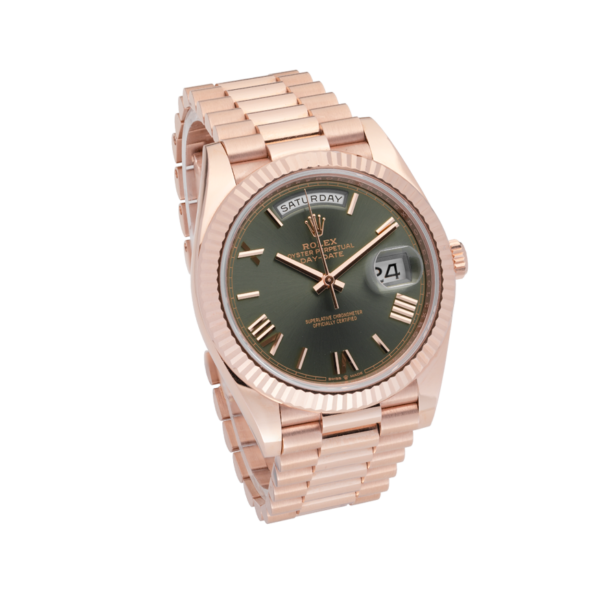 Rolex Day Date Green Dial Rosegold-Side