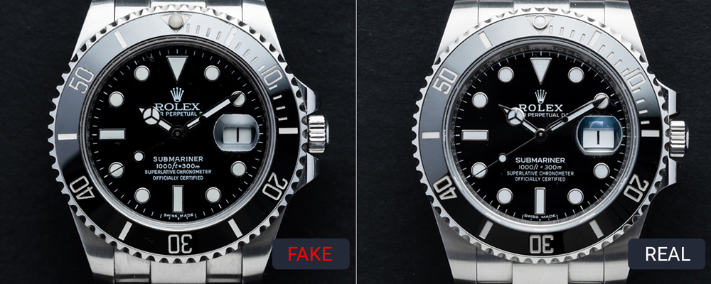 Spot a Fake Rolex with Hour Markers, Lume, Hands, the cyclops, and the font size and font type