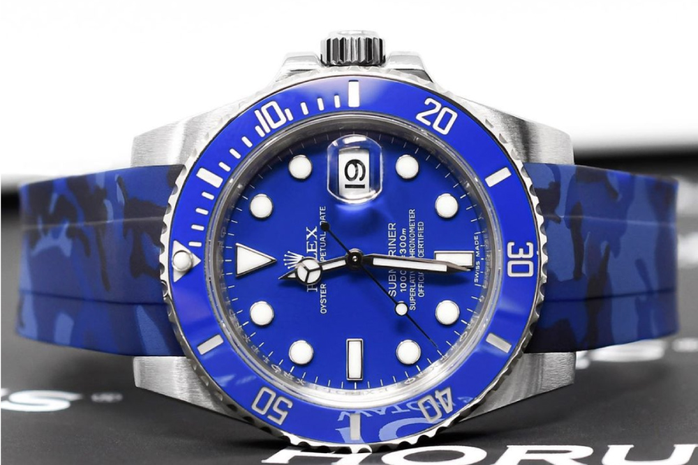 Smurf Rolex Submariner with a blue ceramic bezel and dial 