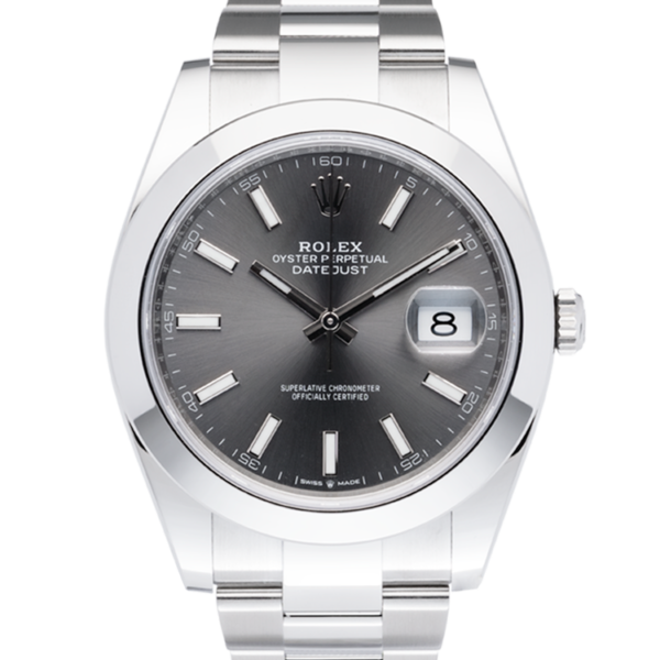 Rolex Oyster Perptual Grey Dial-Face2