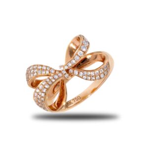 18k Rose Gold Diamond Ribbon Ring