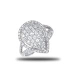 18k White Gold Pear Shaped Diamond Ring