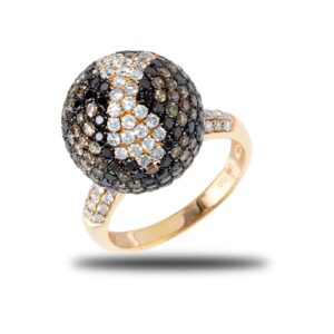 18k Rose Gold Multi-Colored Diamond Ring