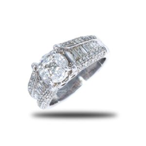 18k white gold diamond array ring